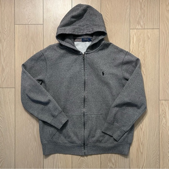 Polo Ralph Lauren Other - Polo Ralph Lauren Men's Grey Full-Zip Hoodie Sweater Cotton Blend Fleece XXL